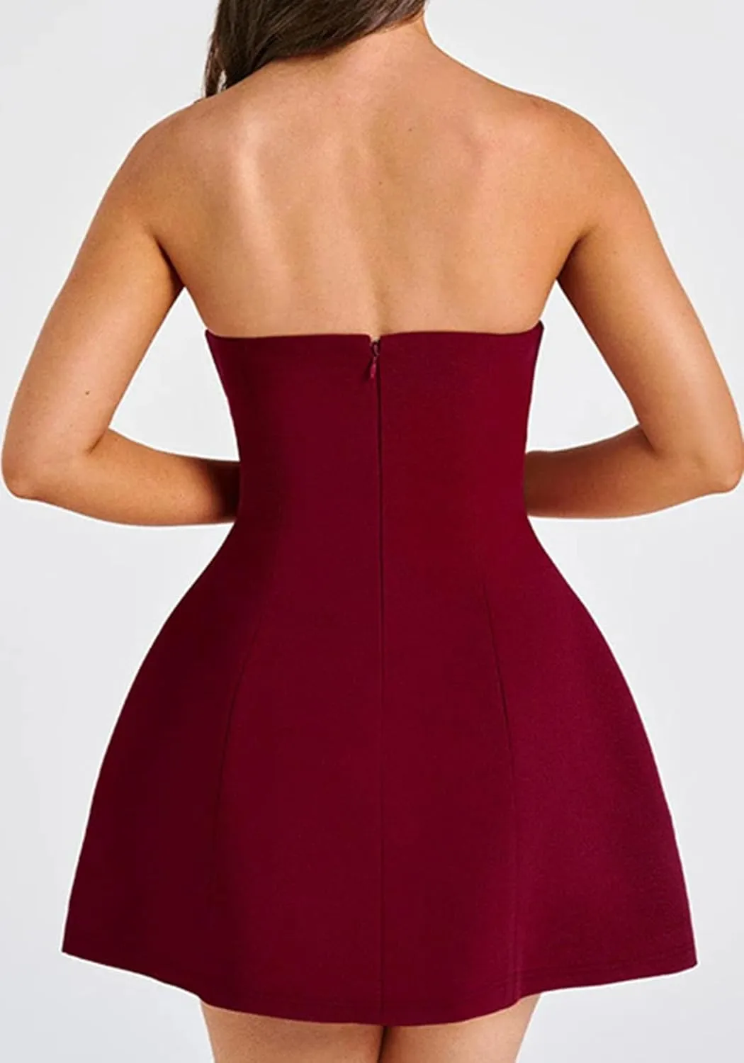 SHINFY Women Sexy Strapless Mini Dress Bodycon Off Shoulder Tube Top A-Line Short Dress Formal Cocktail Dresses