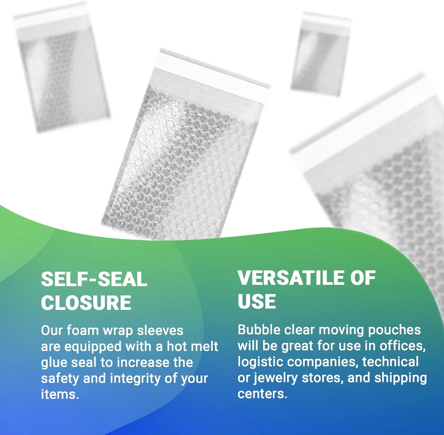 Shipping Bubble Bag, 12 x 11.5 Inches. 10 Pack Clear Bags for Packaging. Self Seal Bubble Pouches for Packing. Waterproof Polyethylene Storage Moving Bags. Packing Materials for Fragile Items