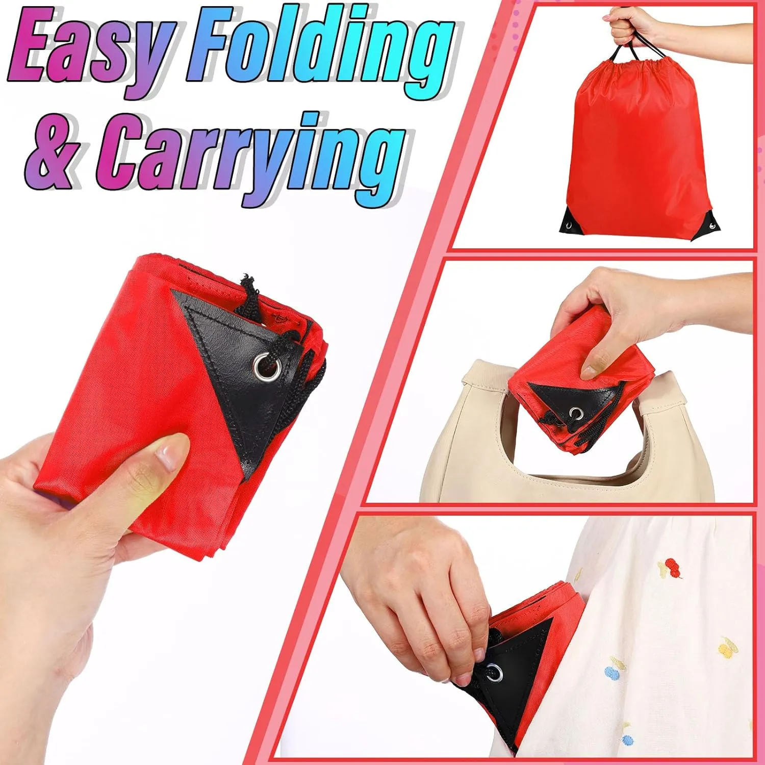 Silkfly 100 Pieces Drawstring Backpack Bags Bulk Portable Blank Cinch Storage Bags for Sports, School, DIY Gifts, Homeless, Social Assistance(Red)