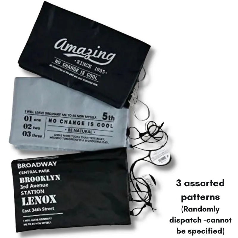 SJ No Change is Good Series Drawstring Bag (1Pc) - Assorted Patterns