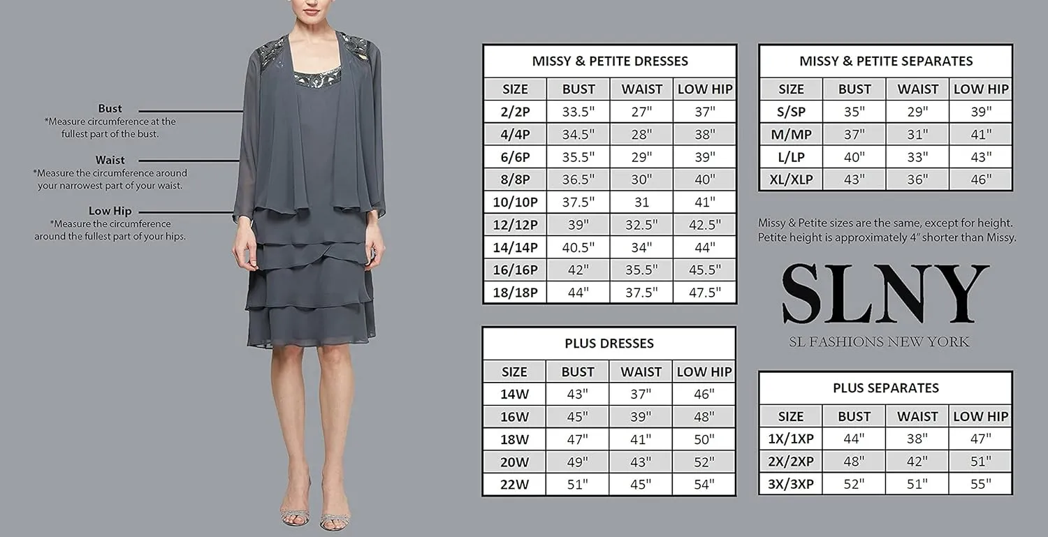 S.L. Fashions Women's Metallic Knit Sheath Cocktail Dress with Flutter Sleeves & Beaded Hip Detail (Plus Size)