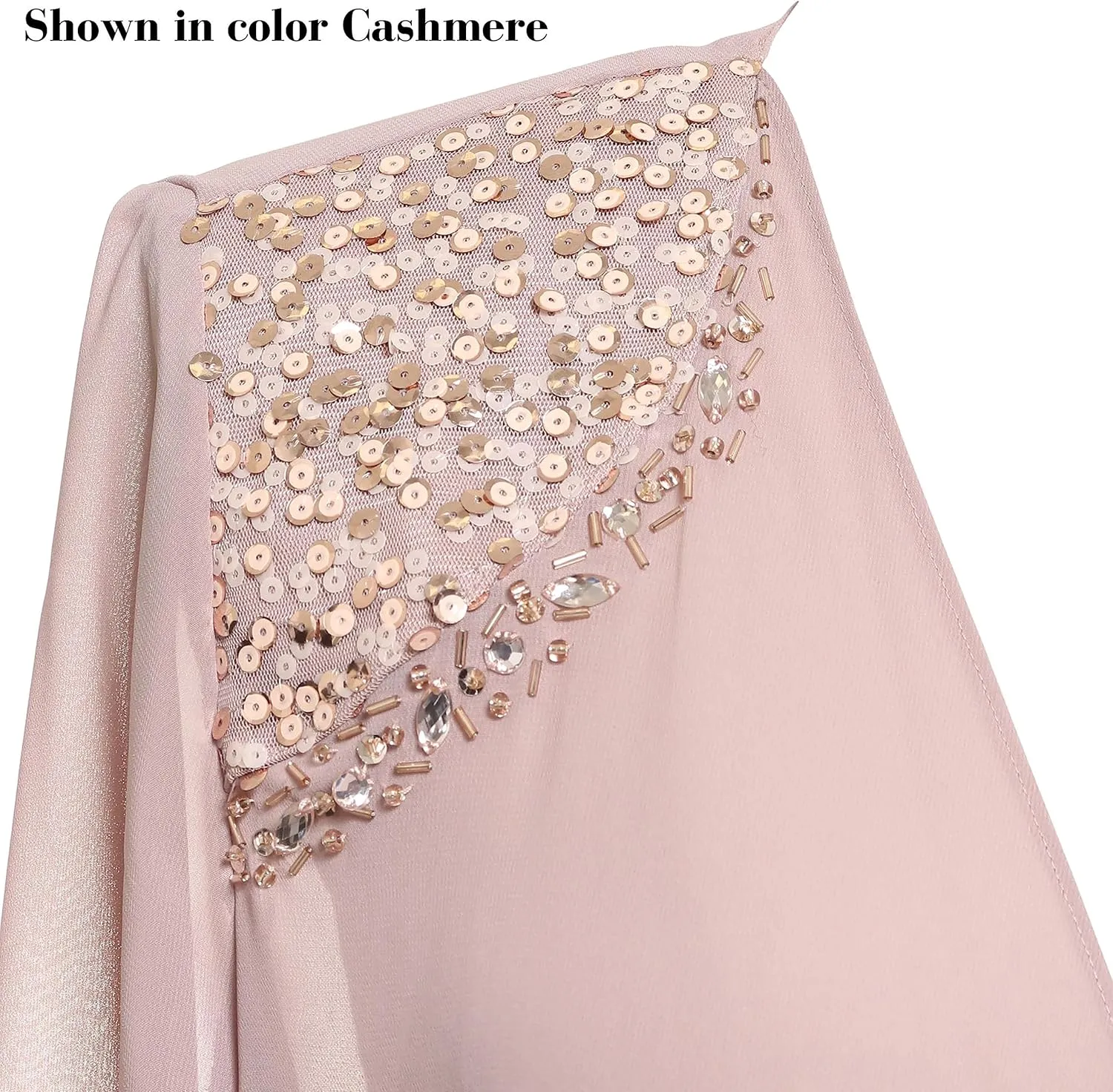 S.L. Fashions Women's Mother of the Bride Dress w/ Embellished Neckline & Shoulder, Wedding Guest (Petite and Regular Sizes)