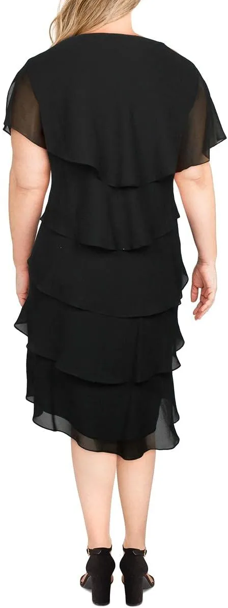 S.L. Fashions Women's Plus Size Tier Dress