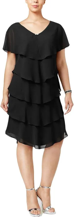 S.L. Fashions Women's Plus Size Tier Dress