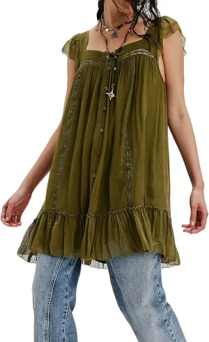 Slip Lace Mini Dress for Women Y2k Sleevelss Backless Flowy Short Tunic Dress Lingerie Nightgown Going Out Dresses