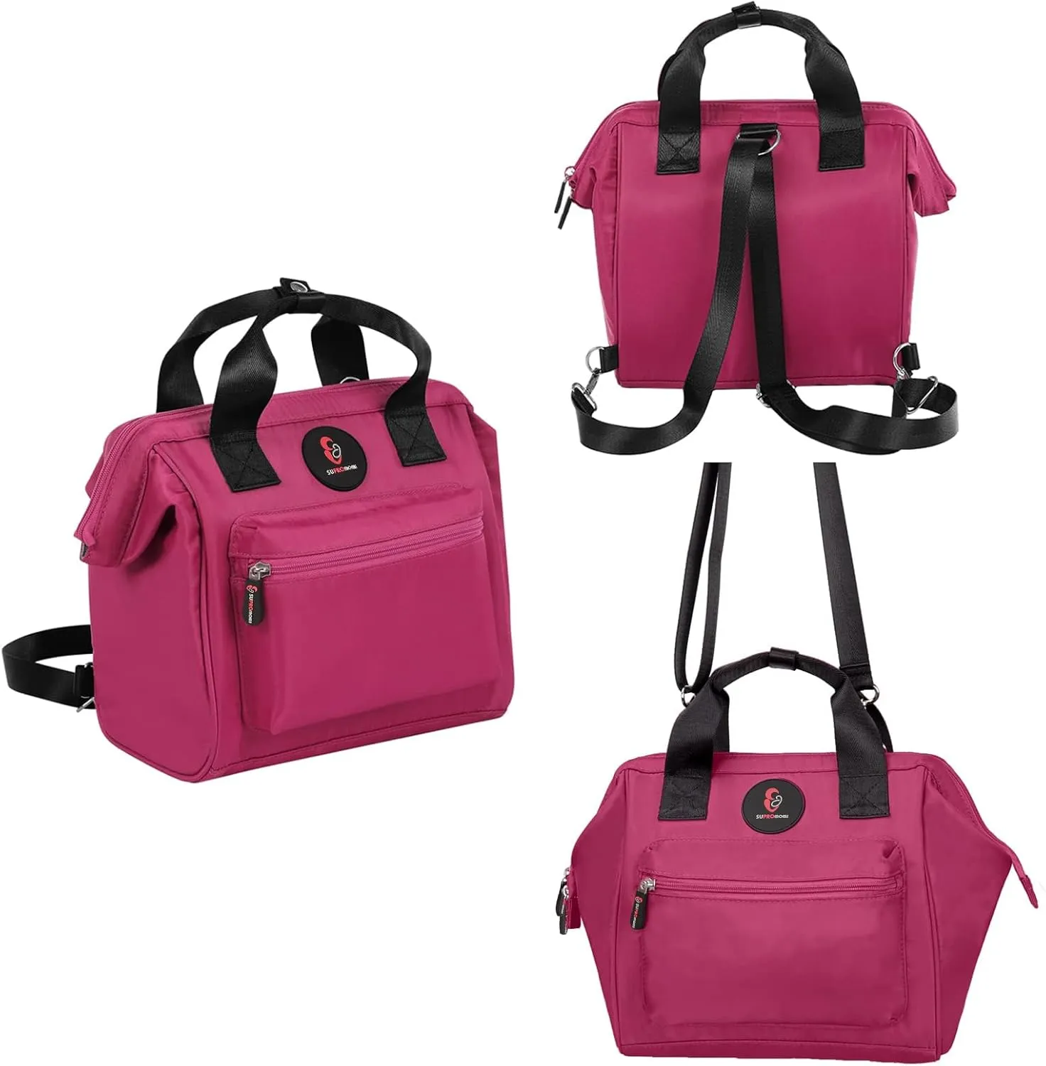 Small Diaper Backpack: Mini Tote Cute Baby Bag for Girl, Toddler Short Trips, Violet Red