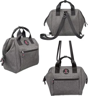 Small Diaper Bag Backpack: Mini Tote Diaper Bags for Boy and Girl, Cute Crossbody Toddler Bag for Mom and Kids on Travel,Simple Practical Small Baby Diapers Bag Grey