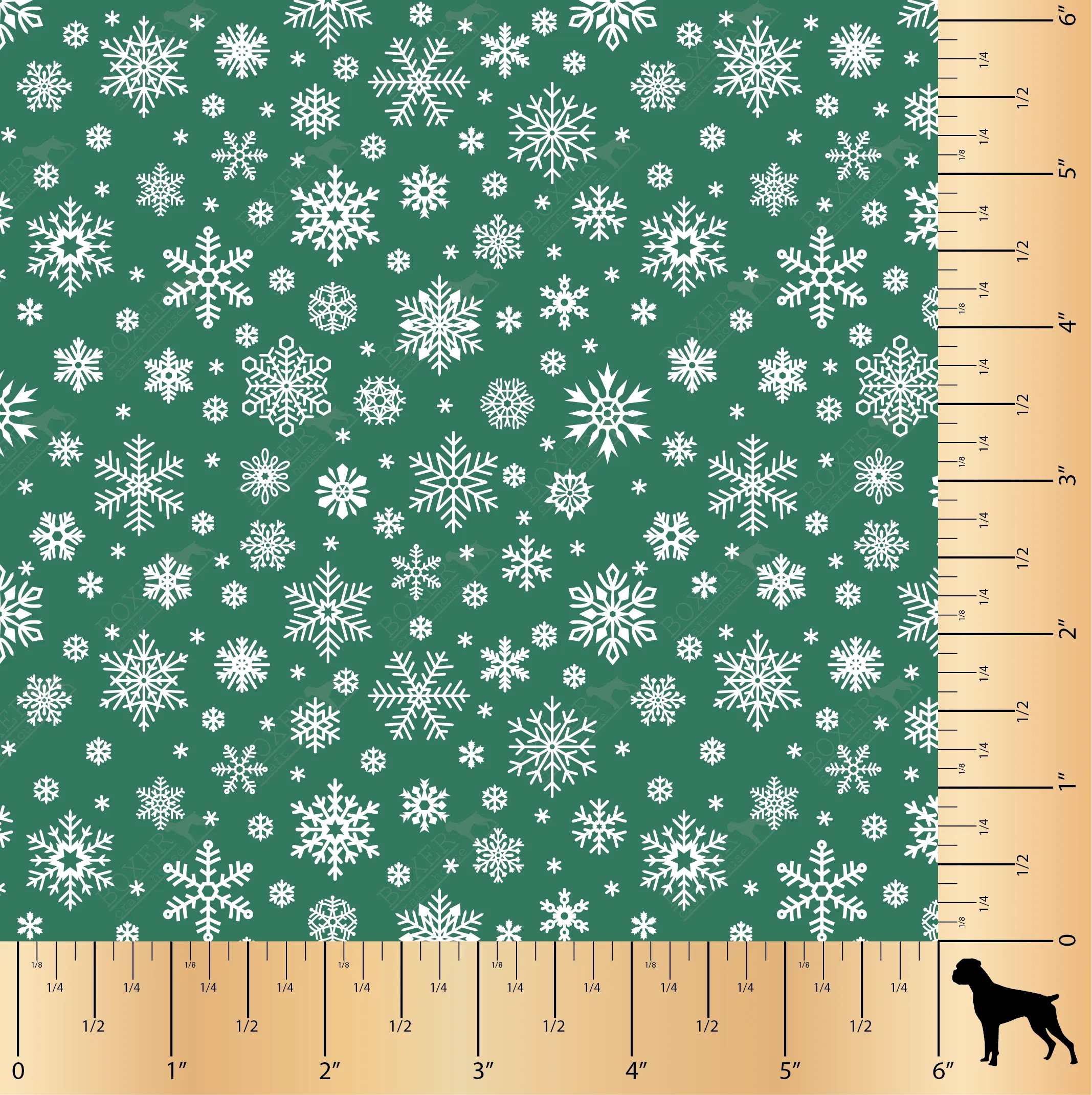 Snowflakes - Pine Green