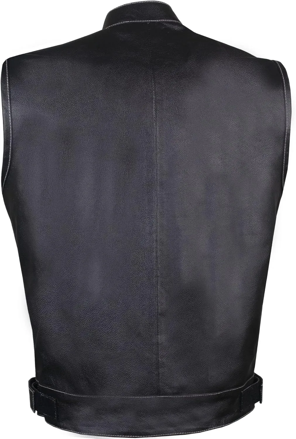 SOA Men's Leather Motorcycle Concealed Gun Pockets Biker Club Vest w/Armor