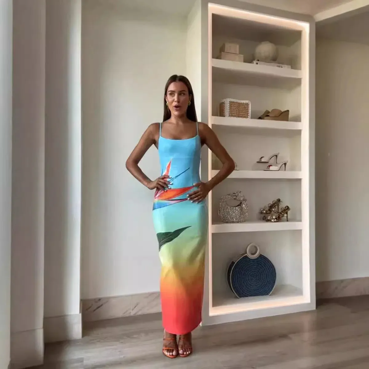 Soraya - Tropical sequined dress