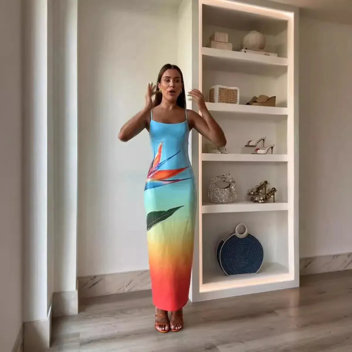 Soraya - Tropical sequined dress