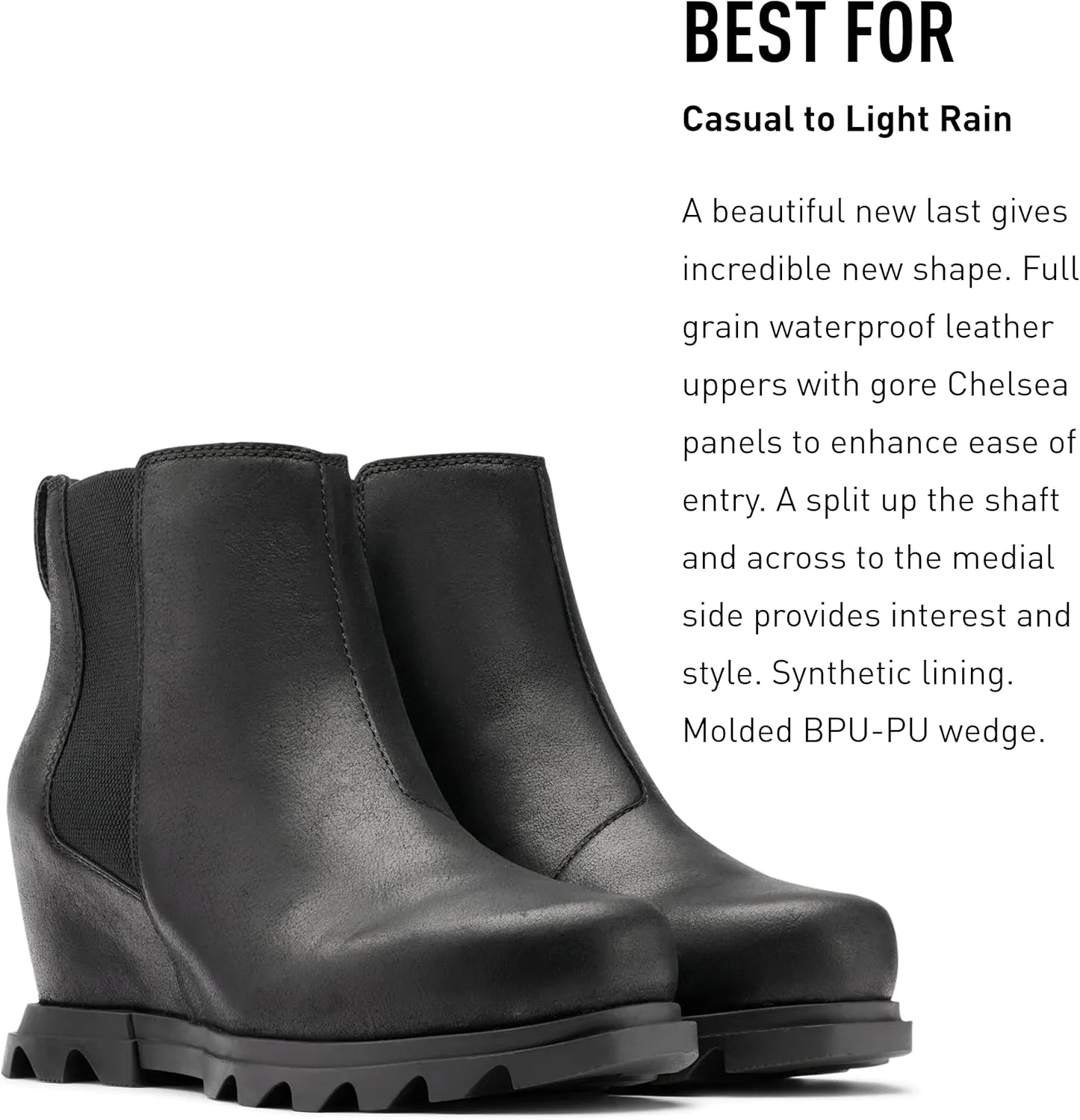 Sorel Women's Joan of Arctic Wedge III Chelsea Boot — Waterproof Leather Wedge Boots
