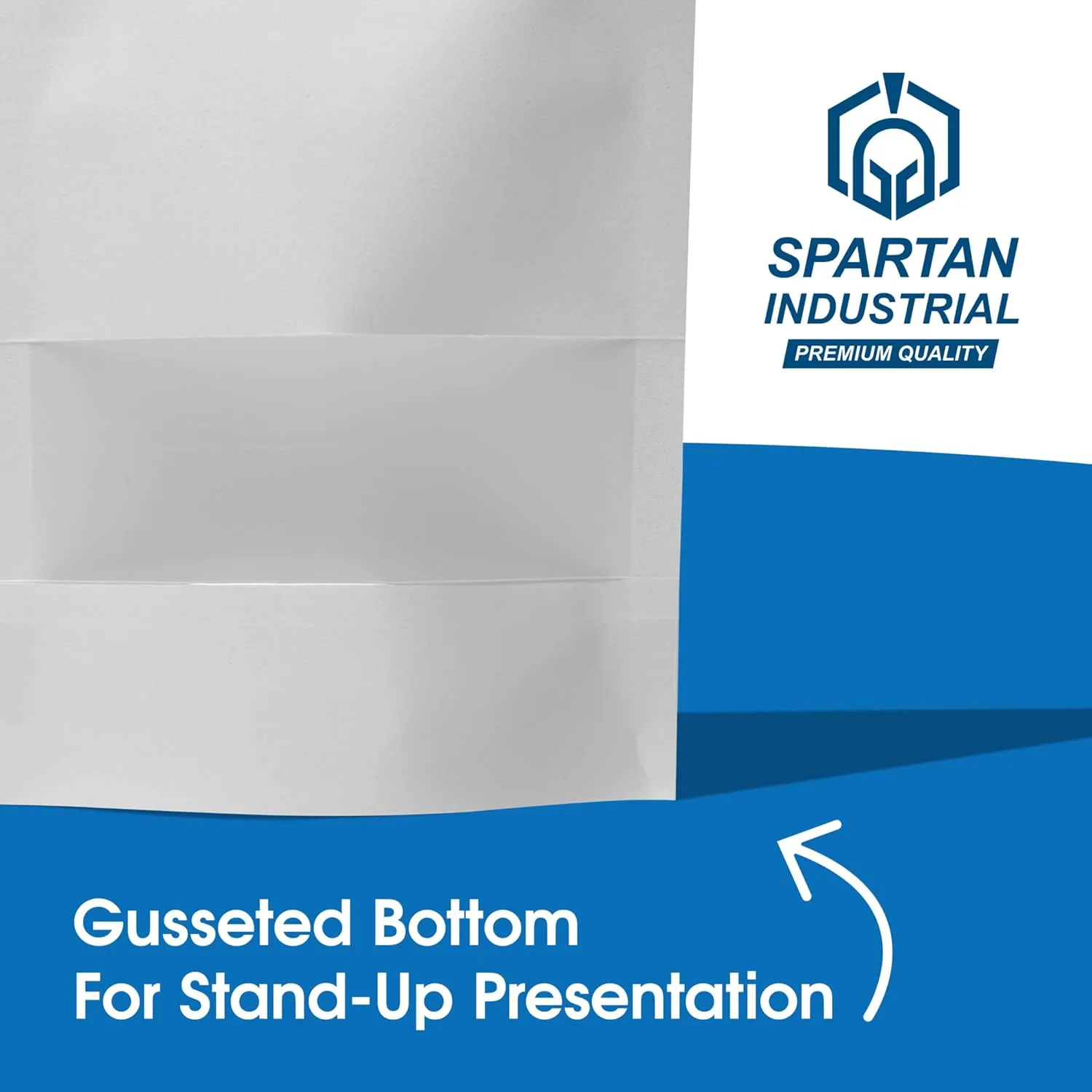 Spartan Industrial - 5" X 8" White Zip Top Food Bags - Pack of 100 Resealable Smell-Proof Pouches for Packaging Coffee, Tea, Spices, Snacks, and More