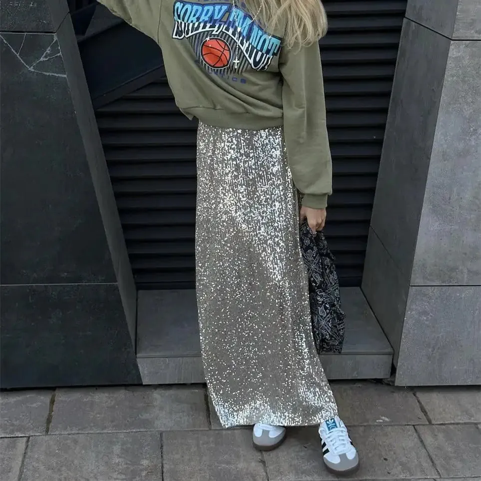 Special promotion Smart design Casual Skirt Women's Sequined Simple
