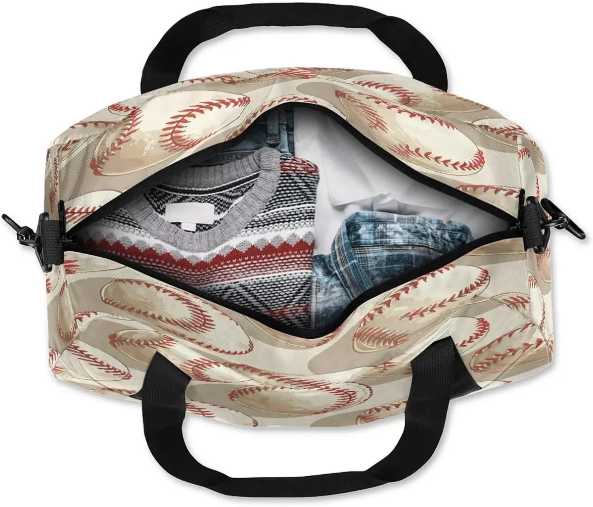 Sport Duffel Bag Cartoon Baseballs Kids Gym Bag Weekender Overnight Bags for Boys Girls Teens Carry On Workout Travel Bag