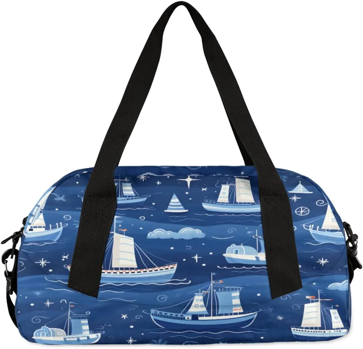 Sport Duffel Bag Cartoon Ship Kids Gym Bag Weekender Overnight Bags for Boys Girls Teens Carry On Workout Travel Bag
