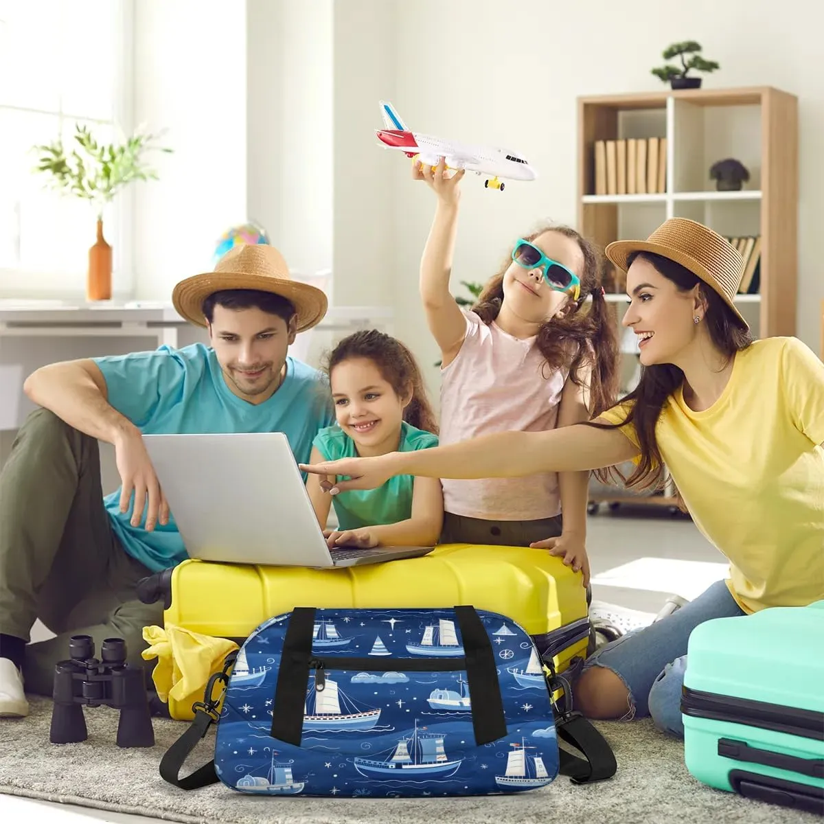 Sport Duffel Bag Cartoon Ship Kids Gym Bag Weekender Overnight Bags for Boys Girls Teens Carry On Workout Travel Bag