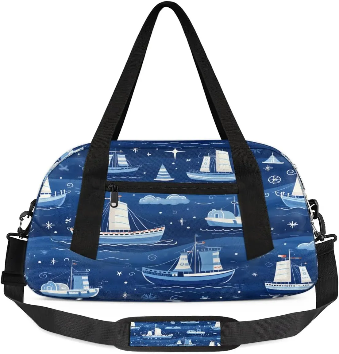 Sport Duffel Bag Cartoon Ship Kids Gym Bag Weekender Overnight Bags for Boys Girls Teens Carry On Workout Travel Bag