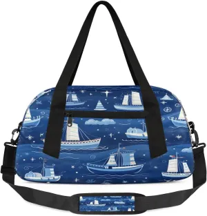 Sport Duffel Bag Cartoon Ship Kids Gym Bag Weekender Overnight Bags for Boys Girls Teens Carry On Workout Travel Bag