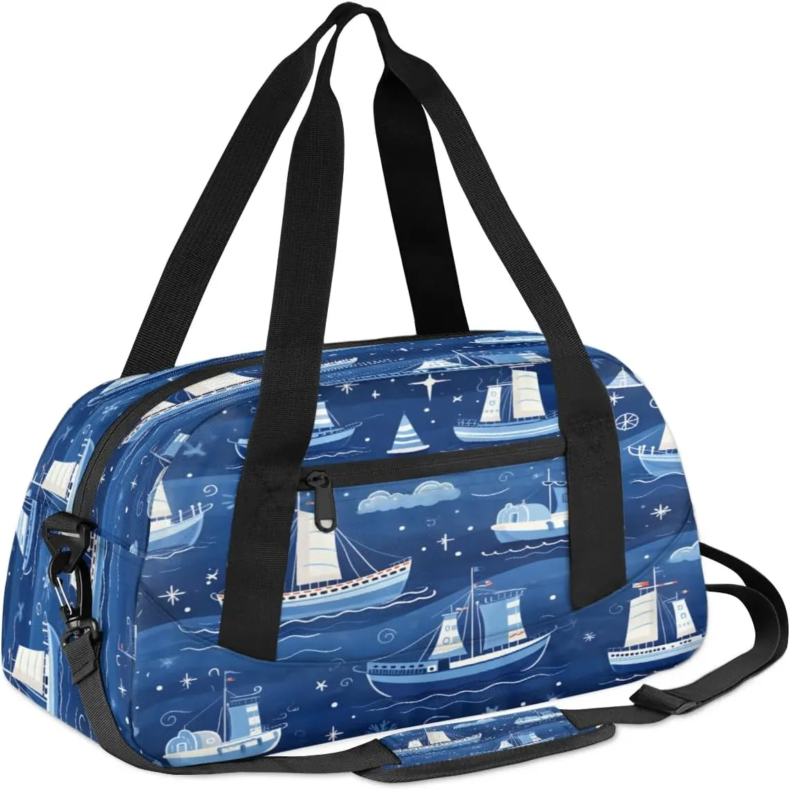 Sport Duffel Bag Cartoon Ship Kids Gym Bag Weekender Overnight Bags for Boys Girls Teens Carry On Workout Travel Bag