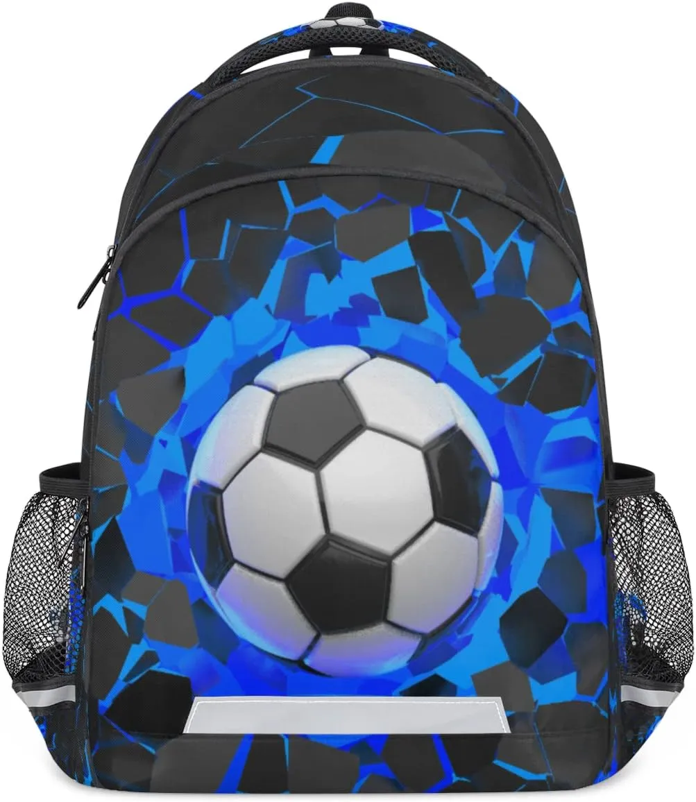 Sport Football Ball School Backpack for Girl Boy Teen Soccer Sport Student Bookbag for Elementary Primary Junior School Bags College Travel Daypack Laptop Backpack for Men Women