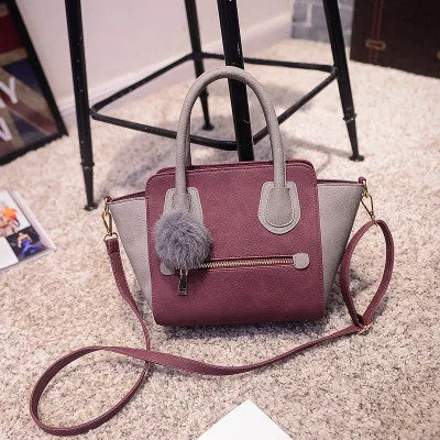 Spring Smiley PU Leather Tote Bag Women Trapeze Fashion Designer Handbags High Quality Ladies Bags Vintage Crossbody Bags