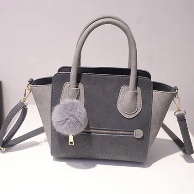 Spring Smiley PU Leather Tote Bag Women Trapeze Fashion Designer Handbags High Quality Ladies Bags Vintage Crossbody Bags