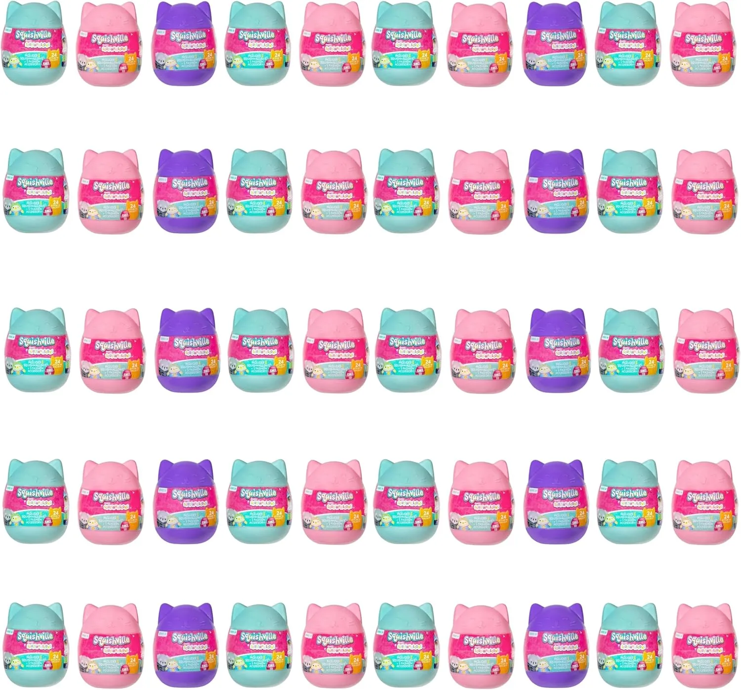 Squishmallows Squishville 50-Pack Bulk Toys Series 10 - Official Jazwares Plush - Mini Mystery Stuffed Animal Styles May Vary - Gift for Kids, Birthday Party Favors, Class Rewards for Teachers