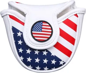Stars& Stripes Golf Mallet Putter Head Cover Protector Magnetic Closure
