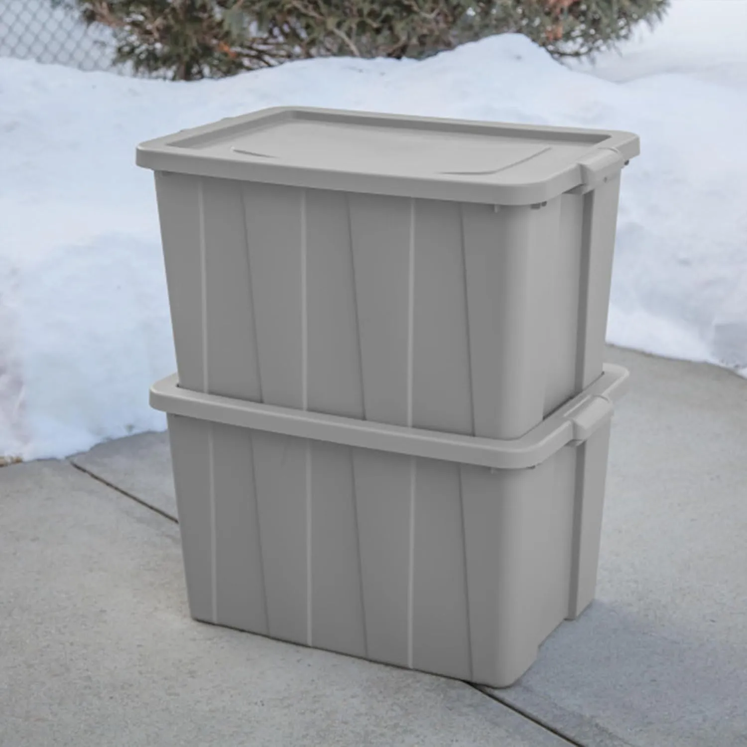 Sterilite 4 Pack Tuff1 Storage Tote, Stackable Plastic Bin with Lid, 30 Gallon