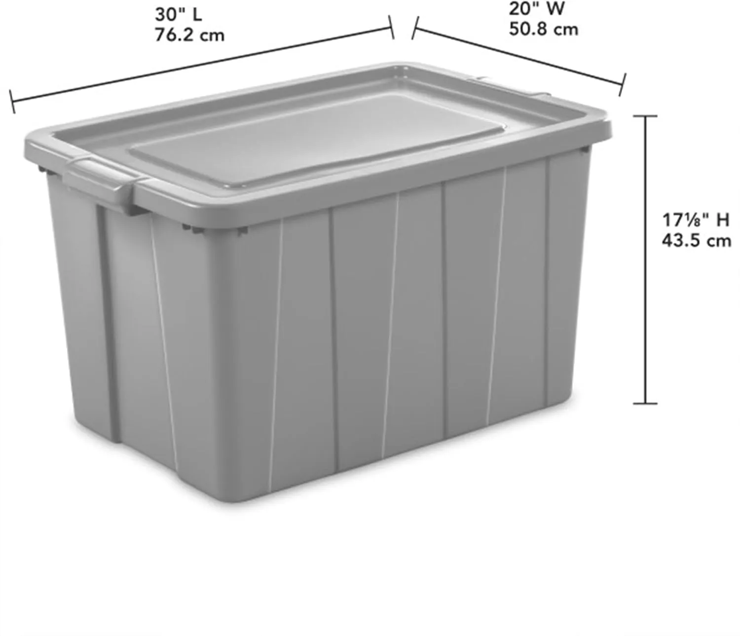 Sterilite 4 Pack Tuff1 Storage Tote, Stackable Plastic Bin with Lid, 30 Gallon