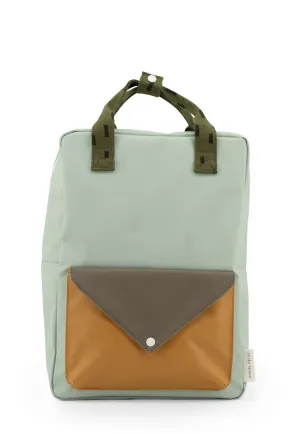 Sticky Lemon Sprinkles Envelope Large Backpack, Sage Green/Moss Green/Panache Gold