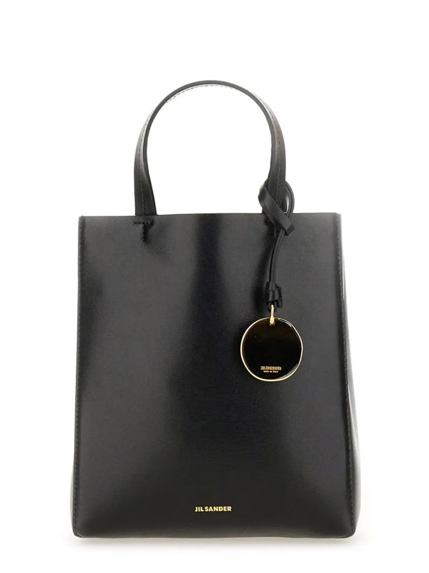 Structured Black Calf Leather Bag