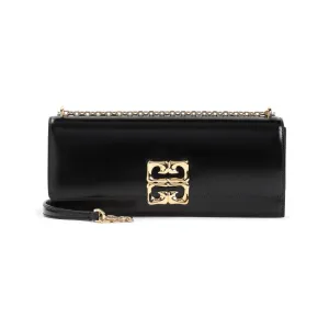 Structured Black Calf Leather Shoulder Bag
