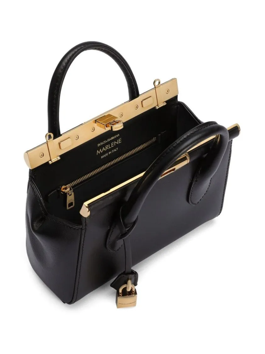 Structured Black Leather Handbag
