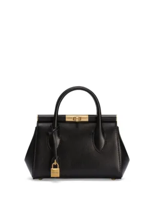 Structured Black Leather Handbag