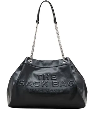 Structured Black Shoulder Bag With Drawstring Closure