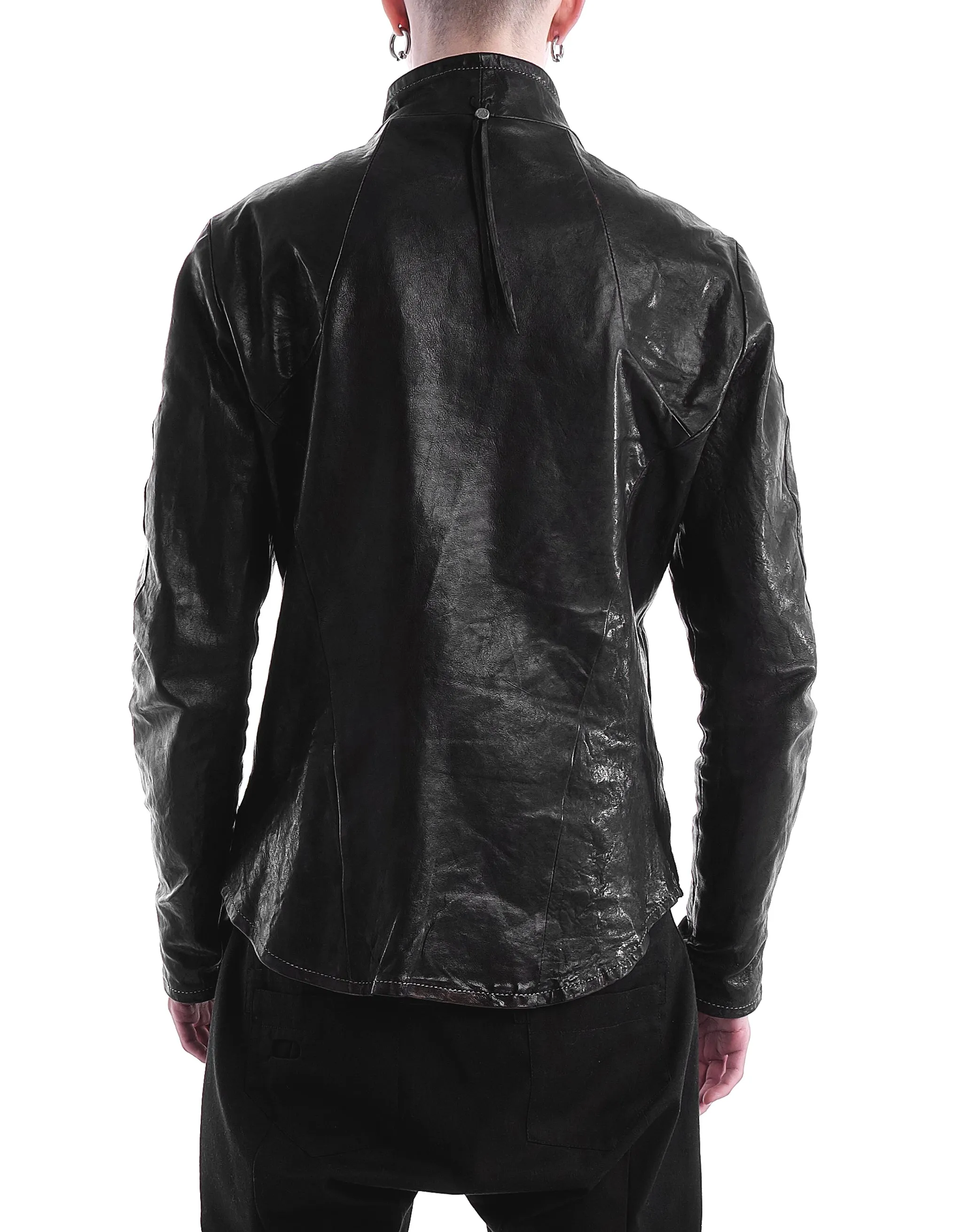 Structured Seamed Leather Jacket
