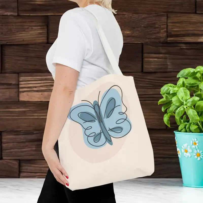 Stylish Butterfly Print Tote Bag for Beach and Town