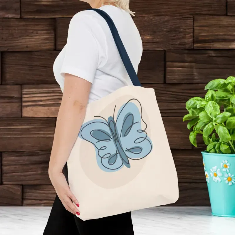 Stylish Butterfly Print Tote Bag for Beach and Town