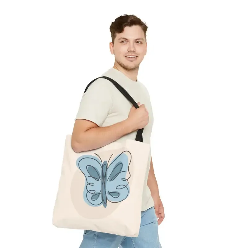 Stylish Butterfly Print Tote Bag for Beach and Town