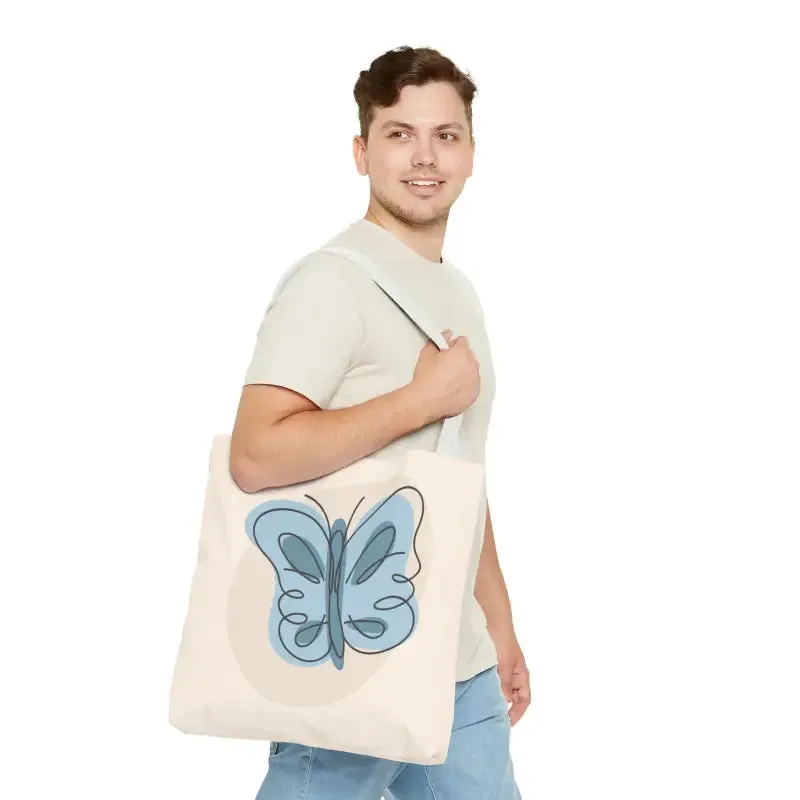 Stylish Butterfly Print Tote Bag for Beach and Town