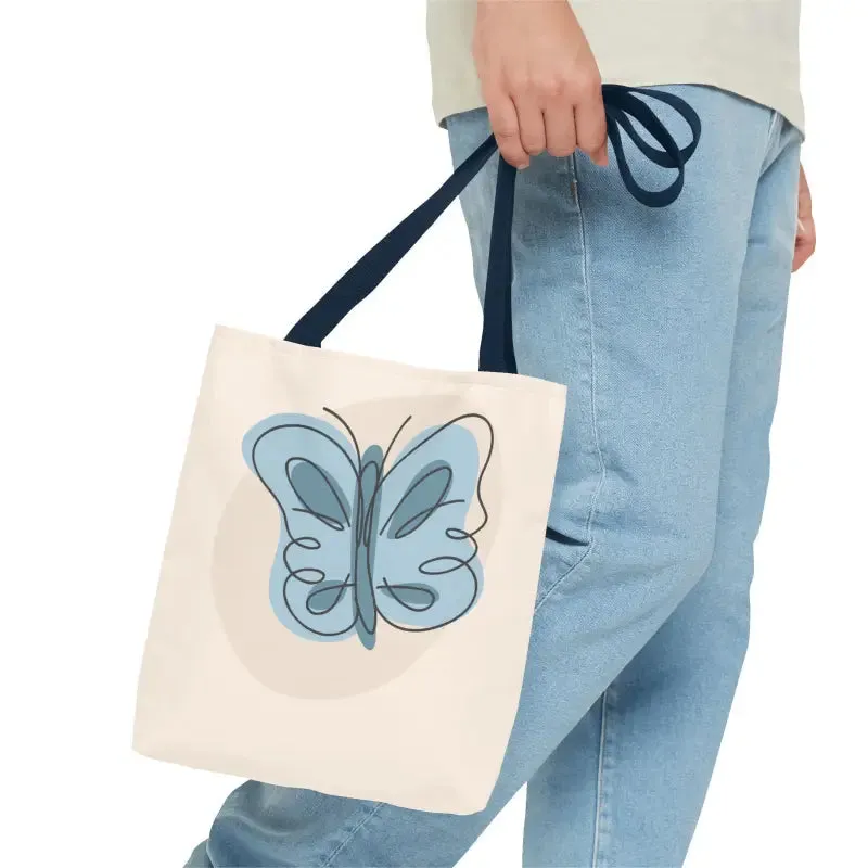 Stylish Butterfly Print Tote Bag for Beach and Town