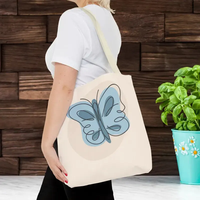 Stylish Butterfly Print Tote Bag for Beach and Town