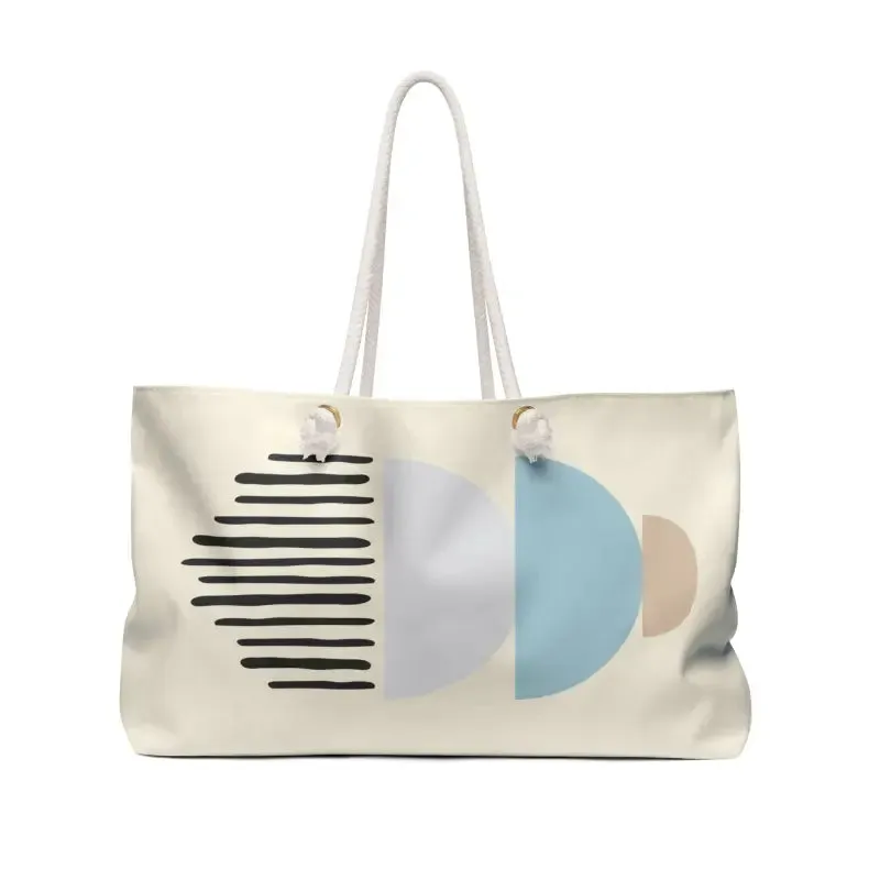 Stylish Weekender Tote with Trendy Abstract Shape