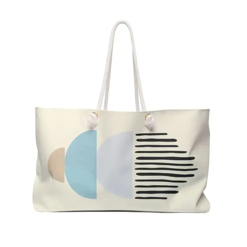 Stylish Weekender Tote with Trendy Abstract Shape