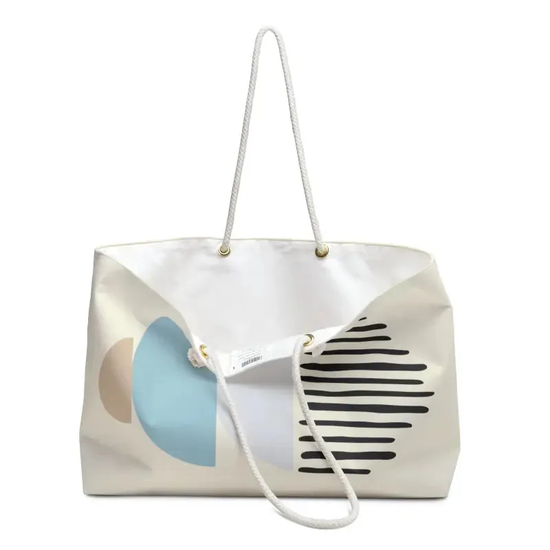 Stylish Weekender Tote with Trendy Abstract Shape