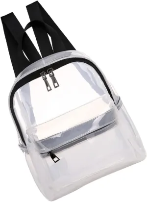 Summer PVC Waterproof Backpack Translucent Shoulder Bag for Casual Travel Satchel White for Shopping and Everyday Use