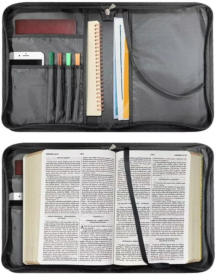 Suobstales Boho Mandala Dog Paw Pattern Bible Covers for Women Men PU Leather Bible Case Bible Bag Bible Accessories with Handle and Shoulder Strap Multifunctional Bible Tote Bag for Kids, 2XL