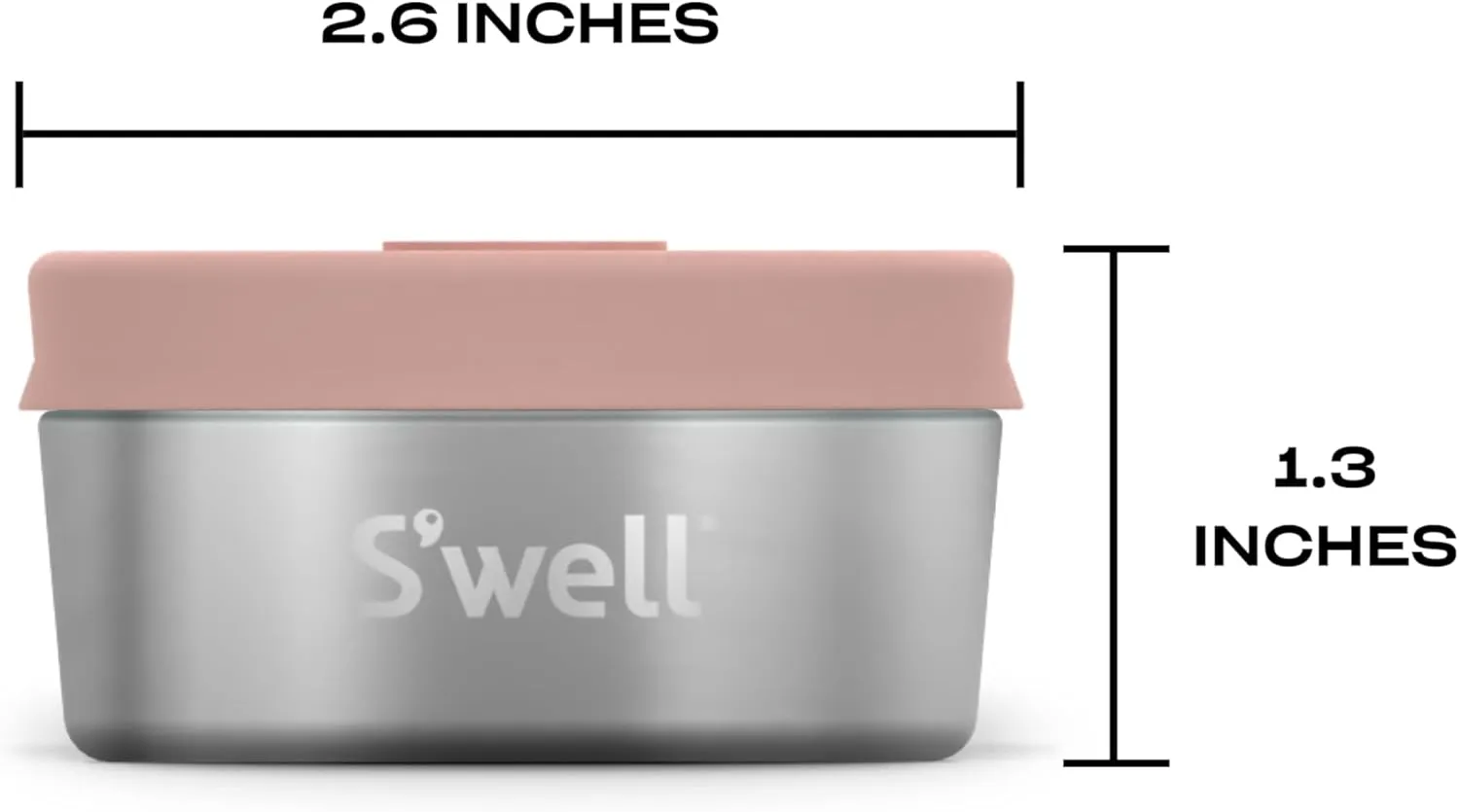 S'well Stainless Steel Mini Canister Set of Two, 2oz, Pink And Mauve Pyrite, Single Walled Durable Construction, Leakproof Silicone Lids, Dishwasher Safe